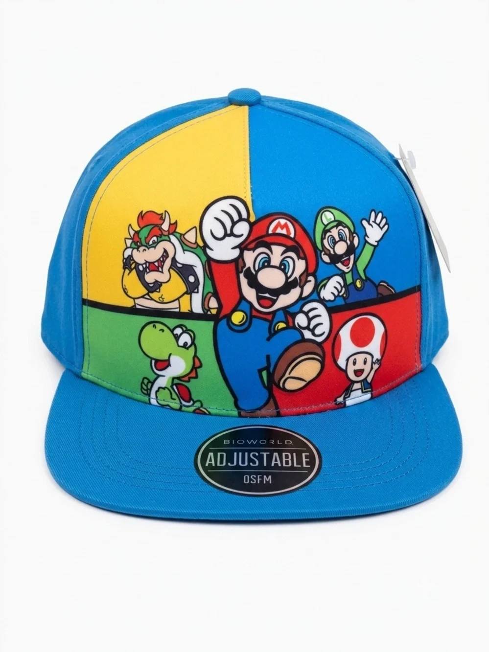 Nintendo Super Mario Bros Snapback Hat Youth Boys OSFM Blue Cap NWT